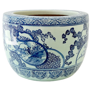 Chinese Blue Porcelain Planter