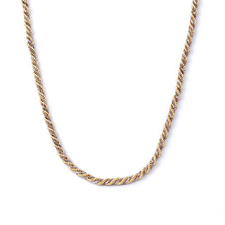 14K Gold Two-Tone Twist Rope Chain Necklace
