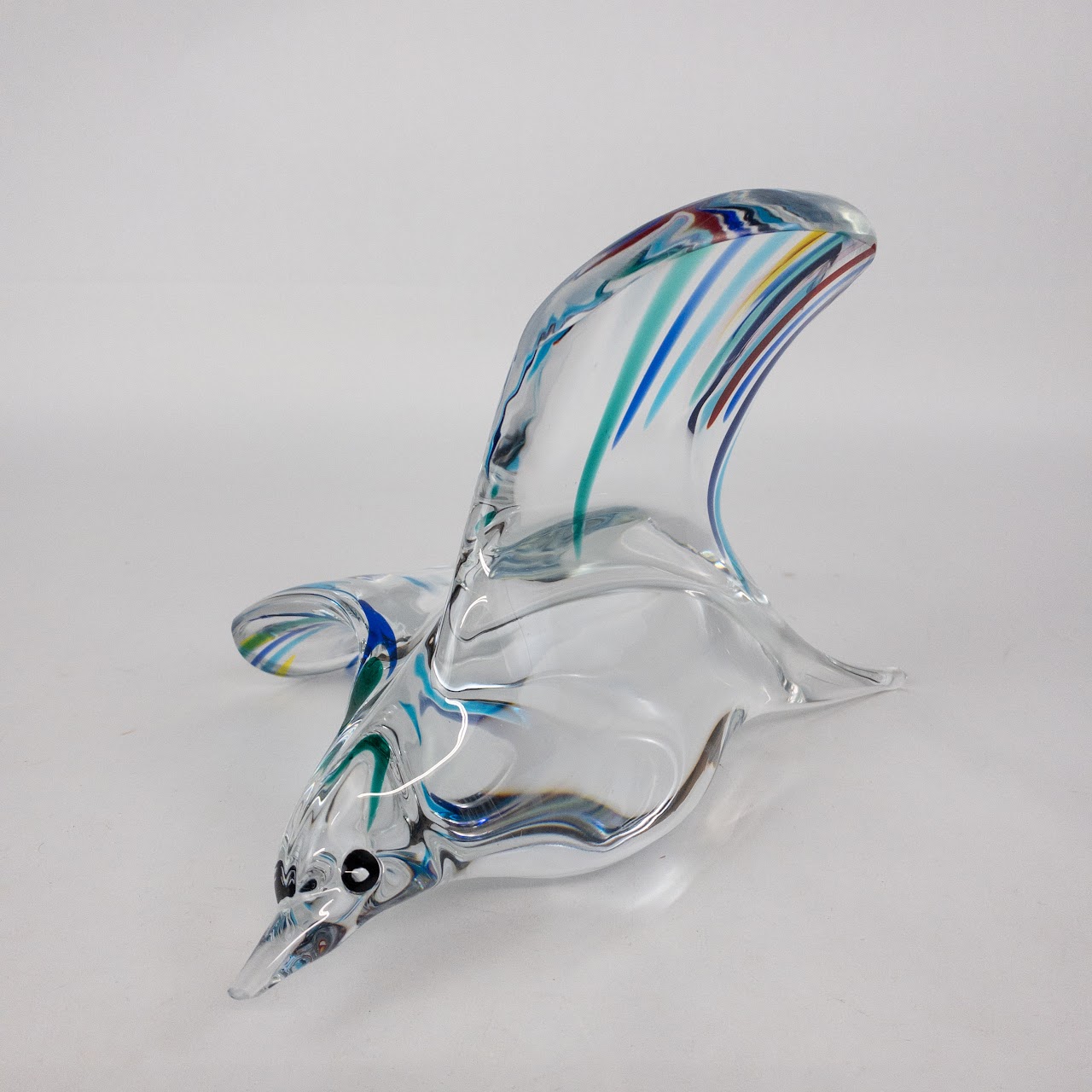 Art Glass Bird Figurine in the Style of Murano