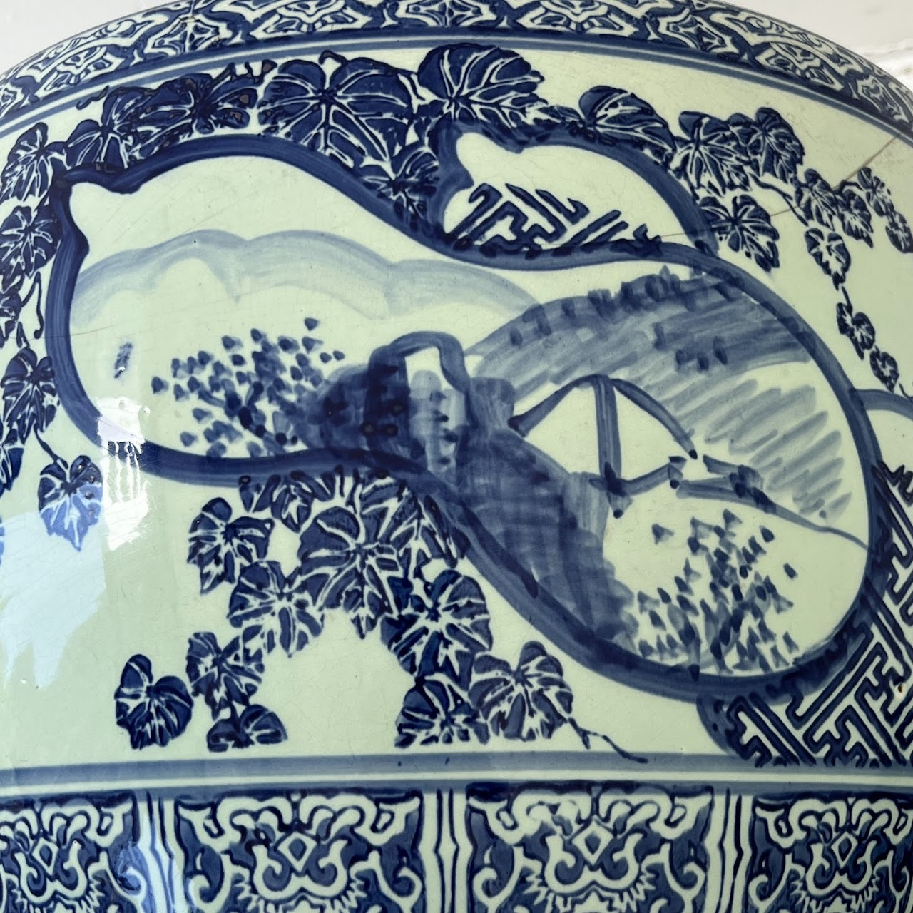 Chinese Blue Porcelain Planter