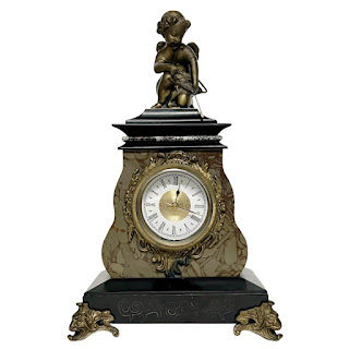 Marble Cupid Mantel Quartz Clock
