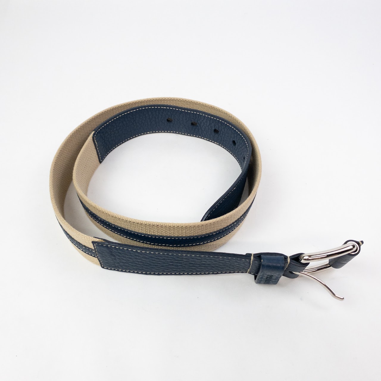 Prada Canvas & Leather Belt