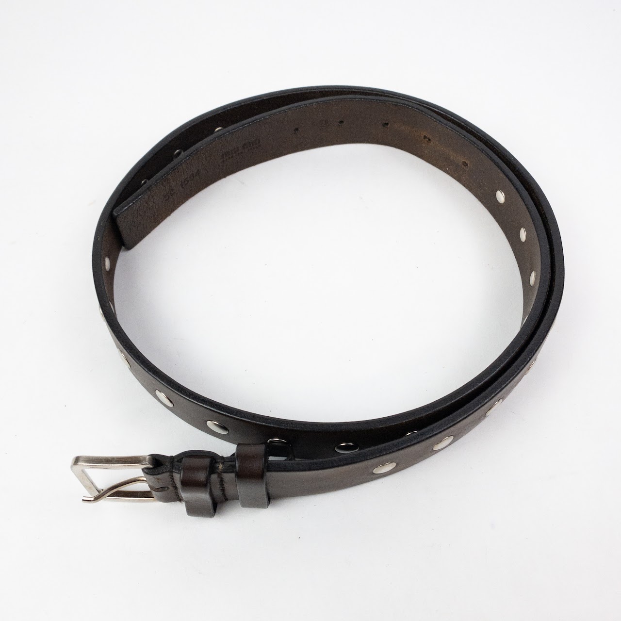 Miu Miu Studded Leather Belt