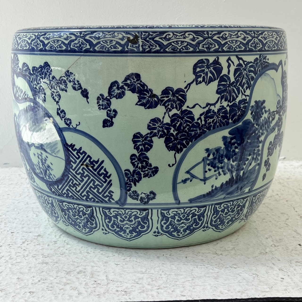 Chinese Blue Porcelain Planter