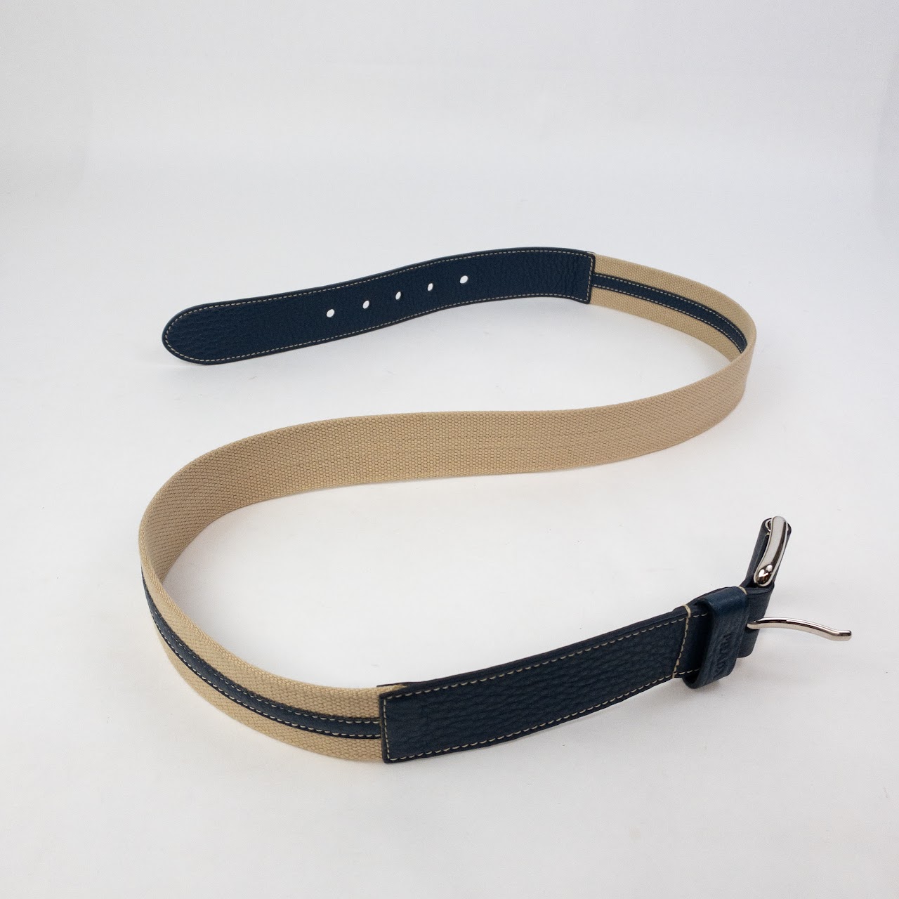 Prada Canvas & Leather Belt