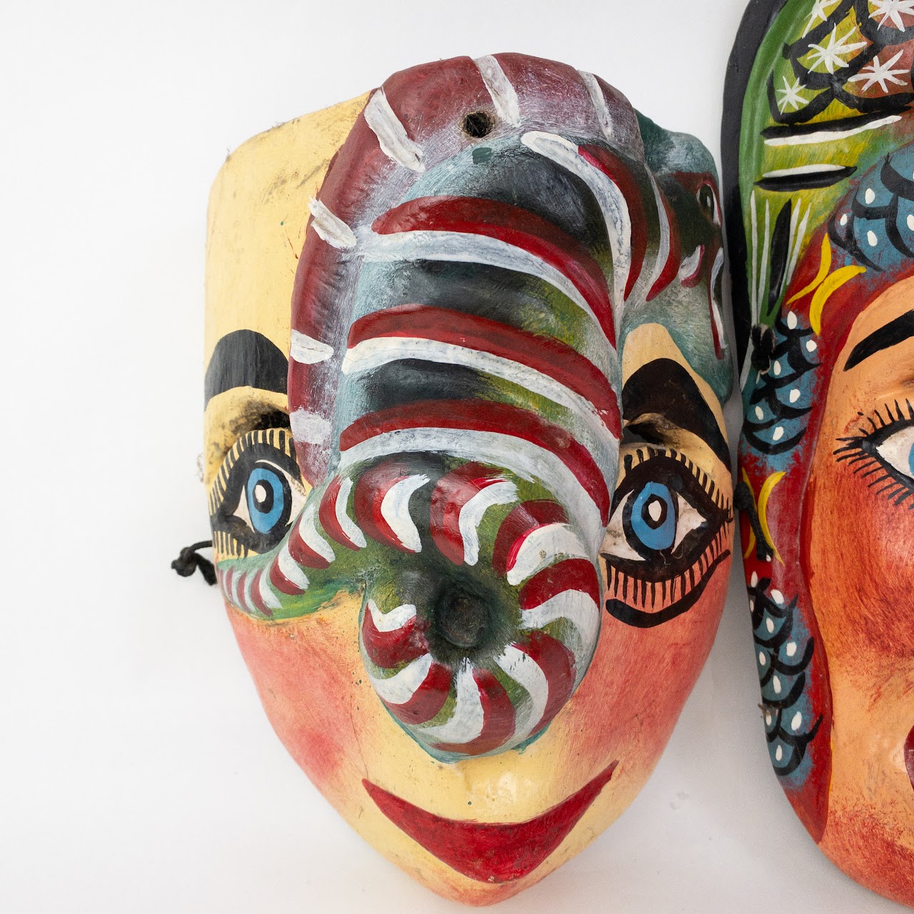 Mexican Folk Art Snake Mask Duo