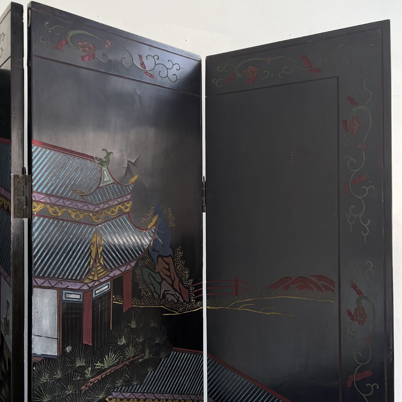 Chinese Coromandel Lacquered Six-Panel Folding Screen