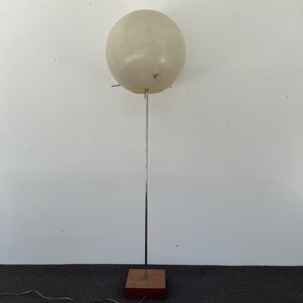 Paul Mayen for Habitat Mid-Century Modern Chrome and Teak Globe Floor Lamp