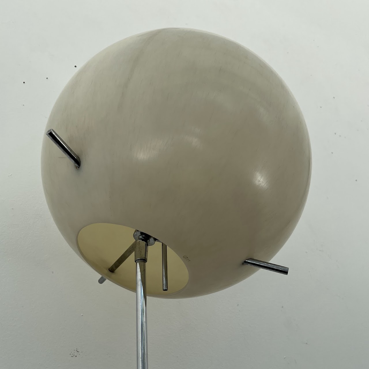 Paul Mayen for Habitat Mid-Century Modern Chrome and Teak Globe Floor Lamp