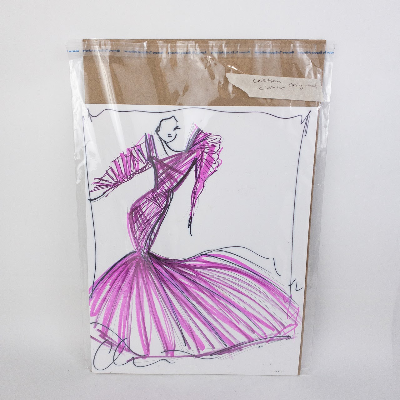 Christian Siriano Signed Fashion Sketch