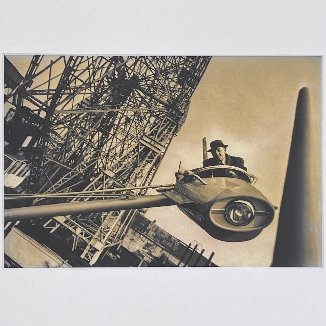 'City Inspector Checks a Ride, Coney Island'  Vintage Silver Gelatin Photograph