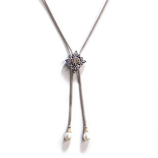 Ann King Sterling Silver, 18K Gold & Pearl Lariat Necklace