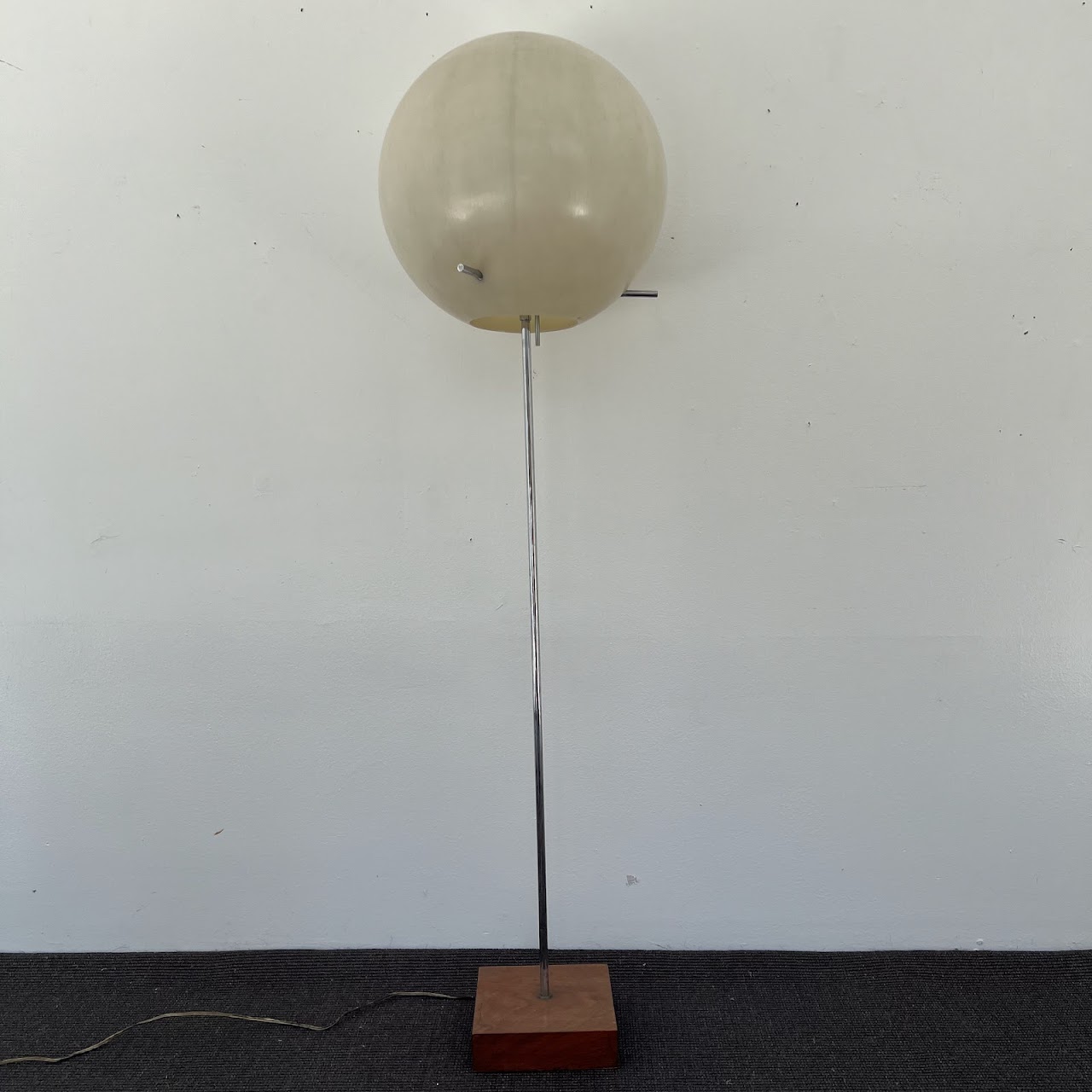 Paul Mayen for Habitat Mid-Century Modern Chrome and Teak Globe Floor Lamp