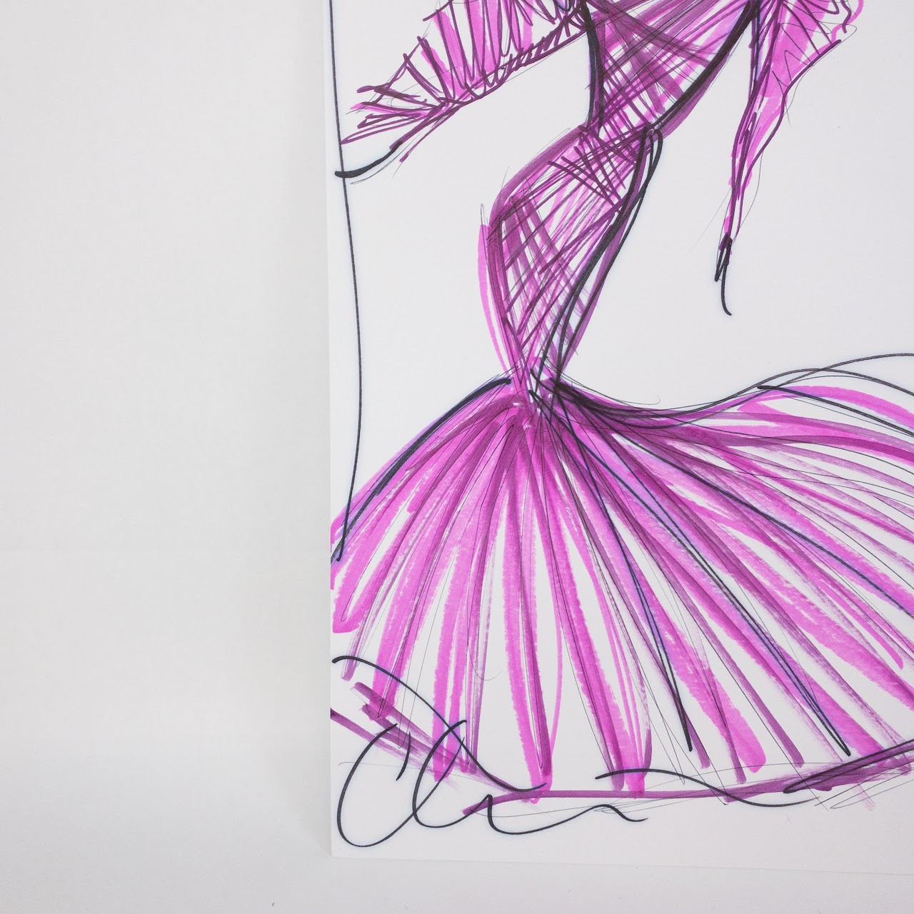 Christian Siriano Signed Fashion Sketch