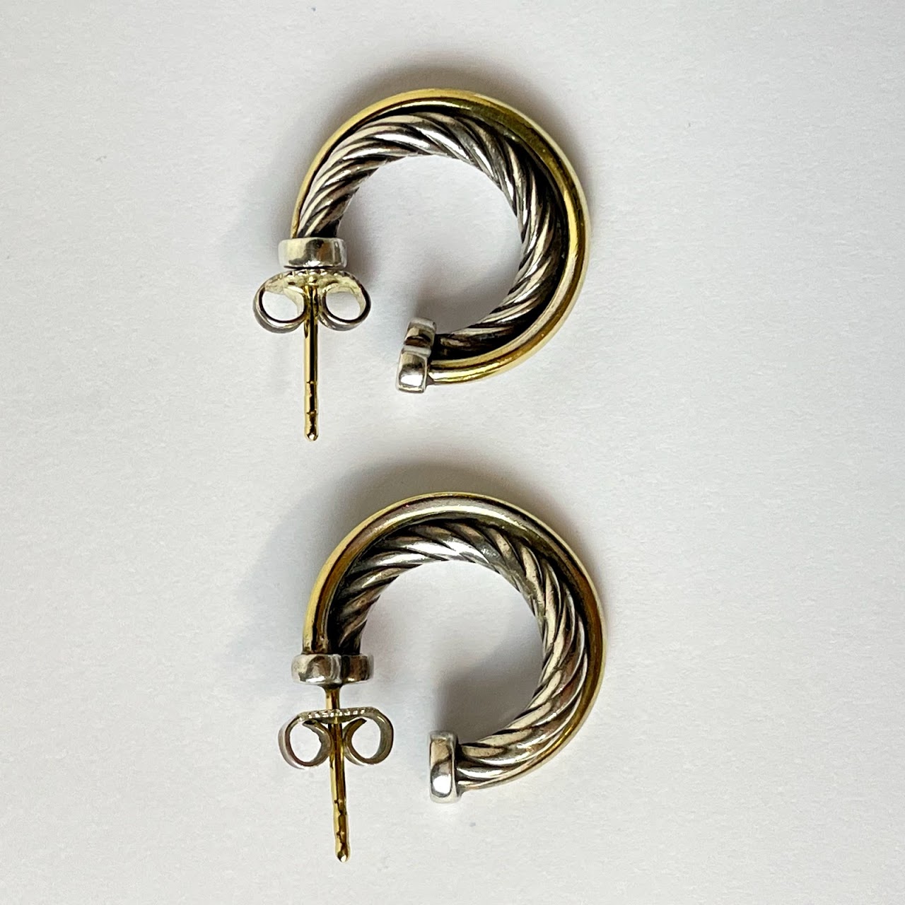 Sterling Silver & 18K Gold Hoops