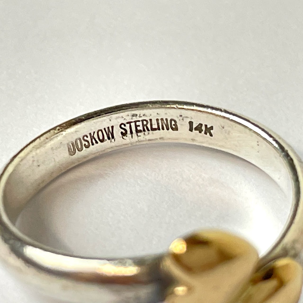 Sterling Silver & 14K Gold Hearts Ring