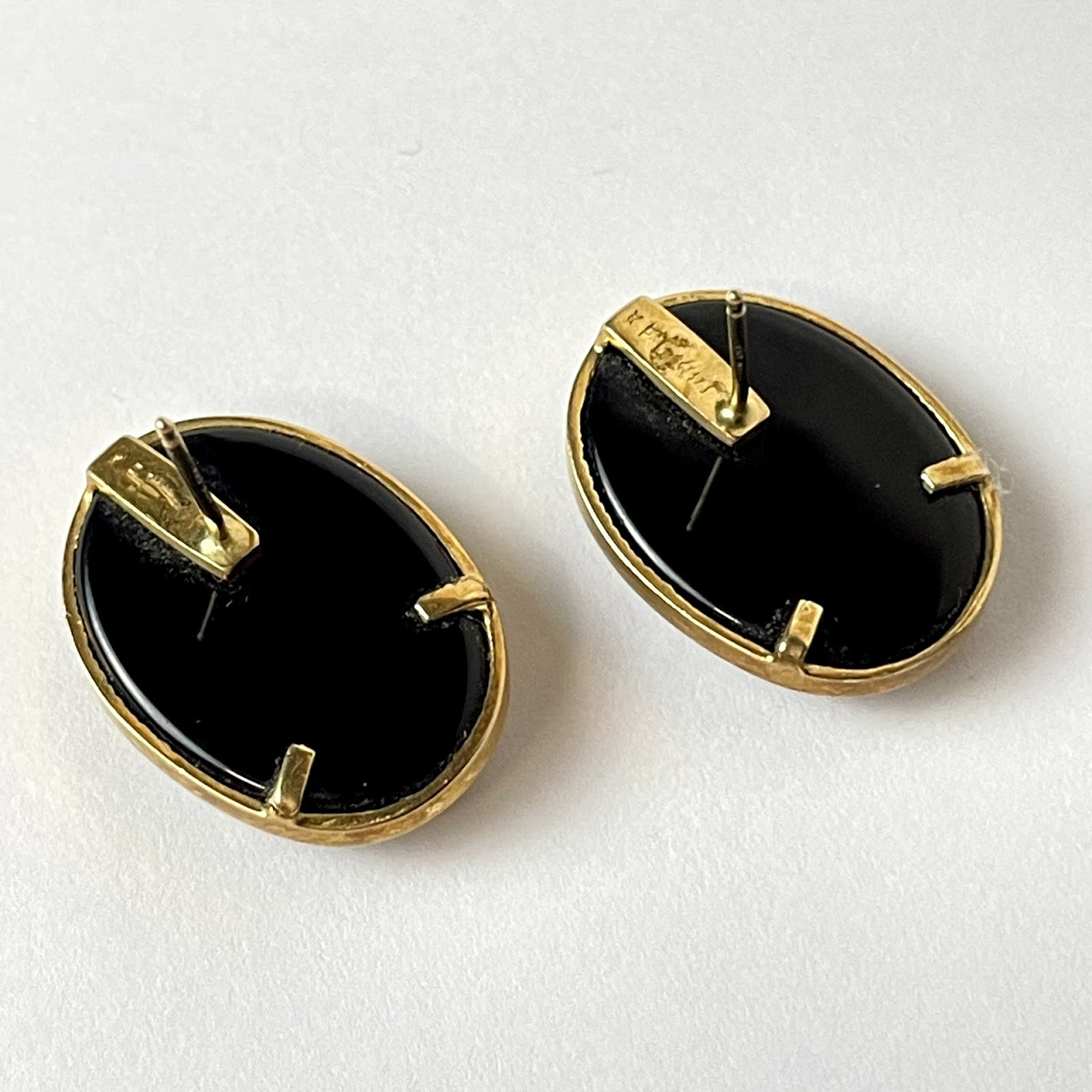 14K Gold & Onyx Earrings