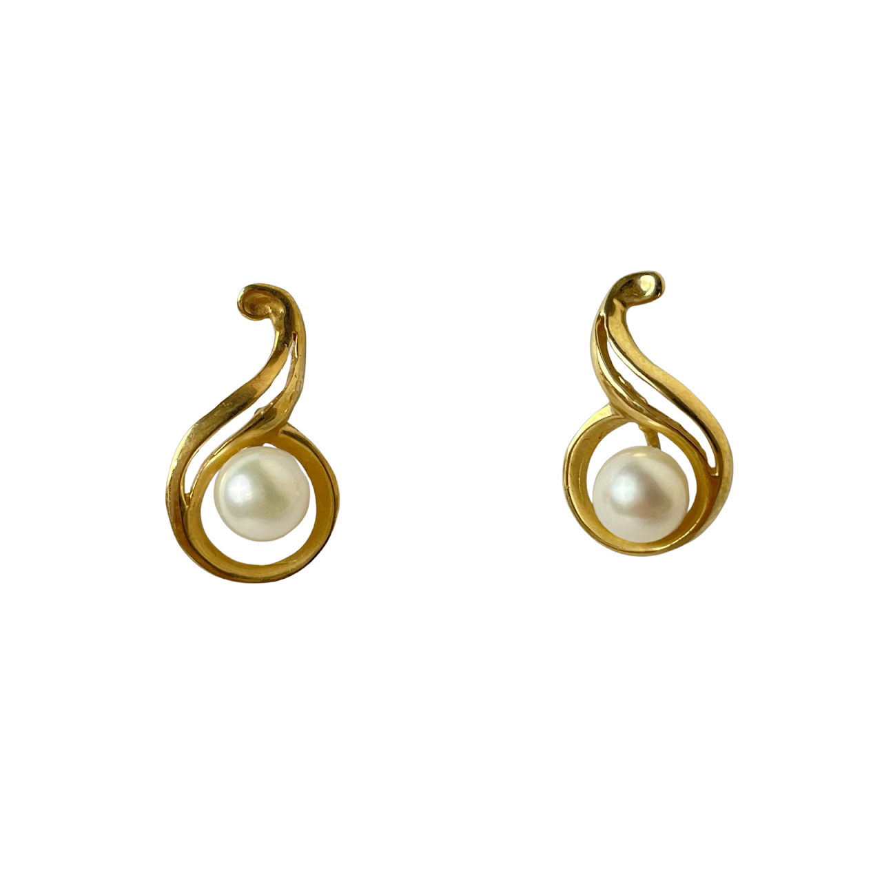 14K Gold & Pearl Earrings
