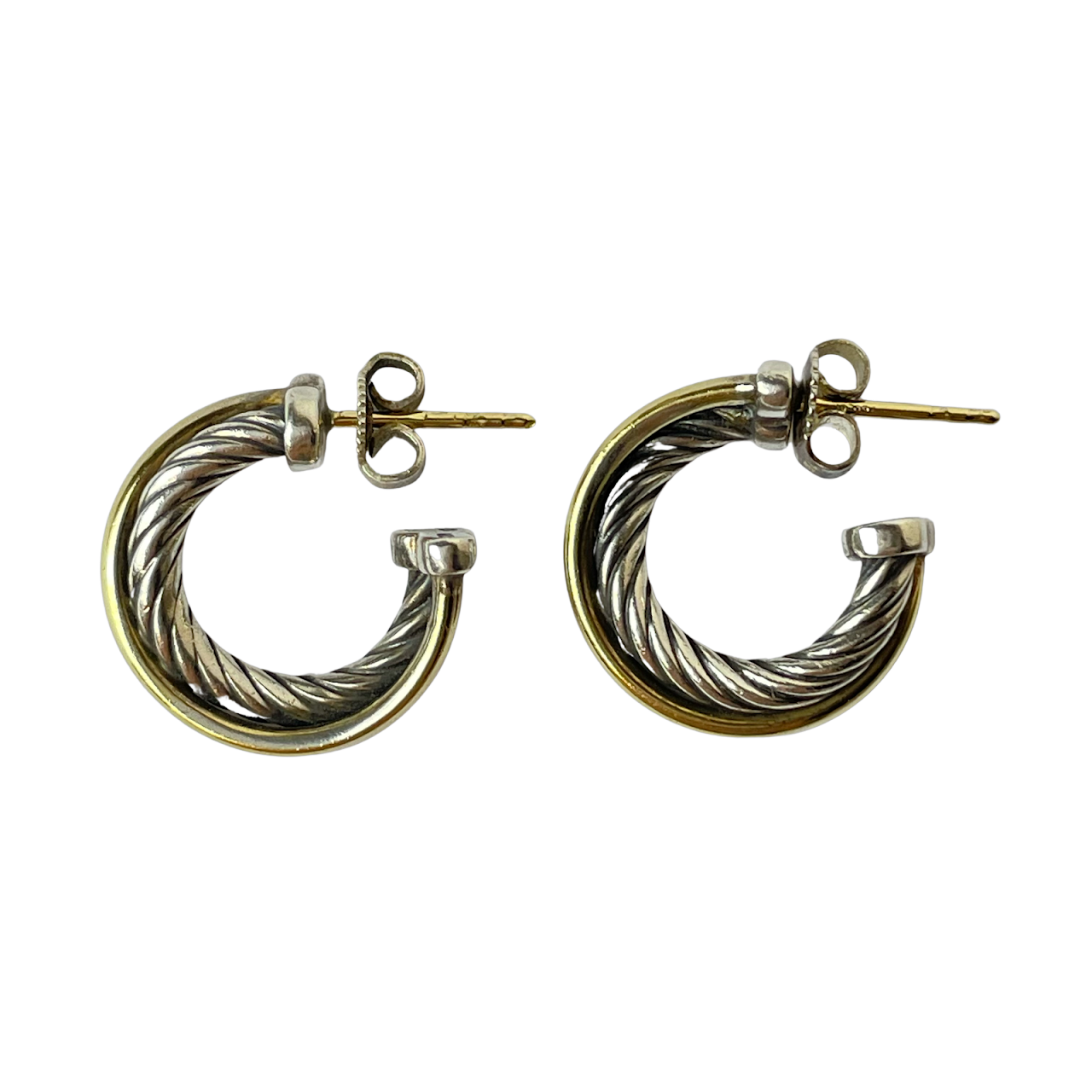 Sterling Silver & 18K Gold Hoops