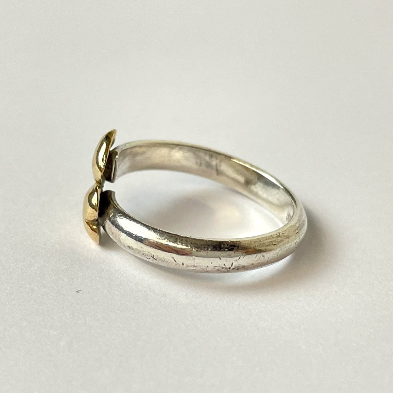 Sterling Silver & 14K Gold Hearts Ring