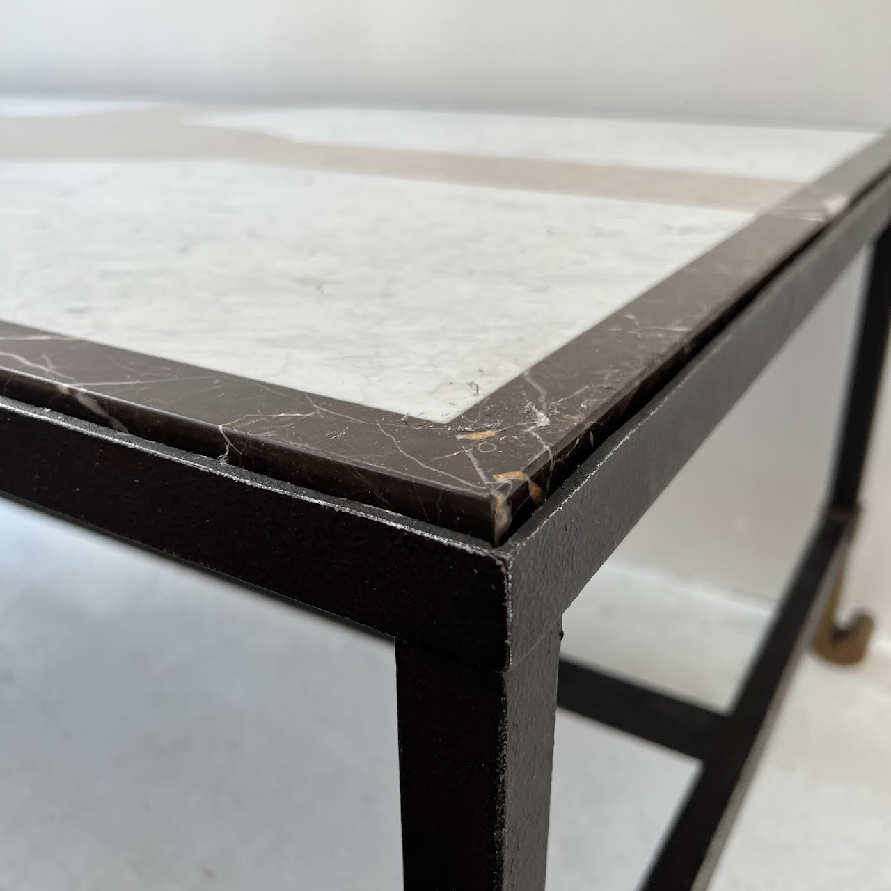 Inlaid Mosaic Stone and Marble Top Coffee Table