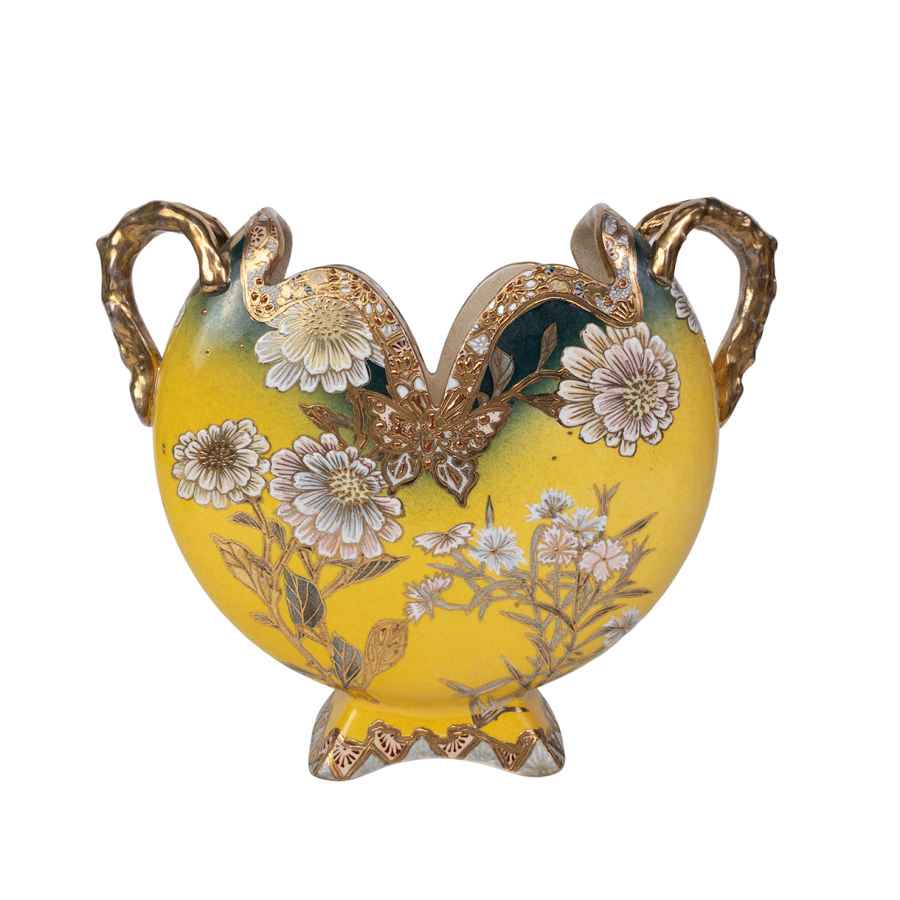 Chinese Art Nouveau Floral Vase