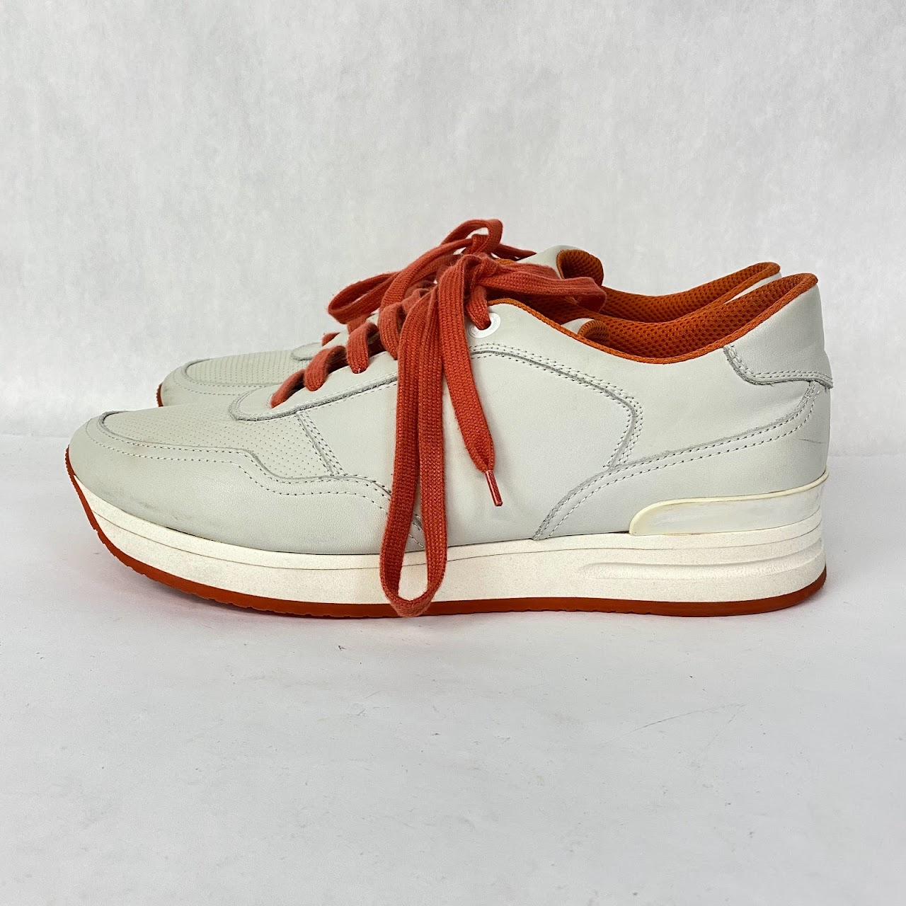 Salvatore Ferragamo Beige & Orange Sneakers