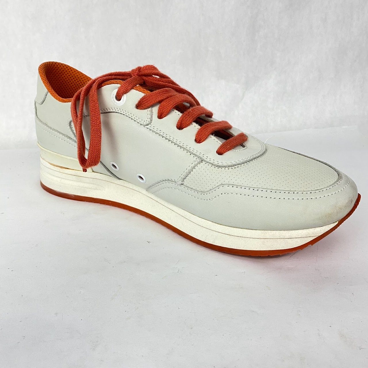 Salvatore Ferragamo Beige & Orange Sneakers