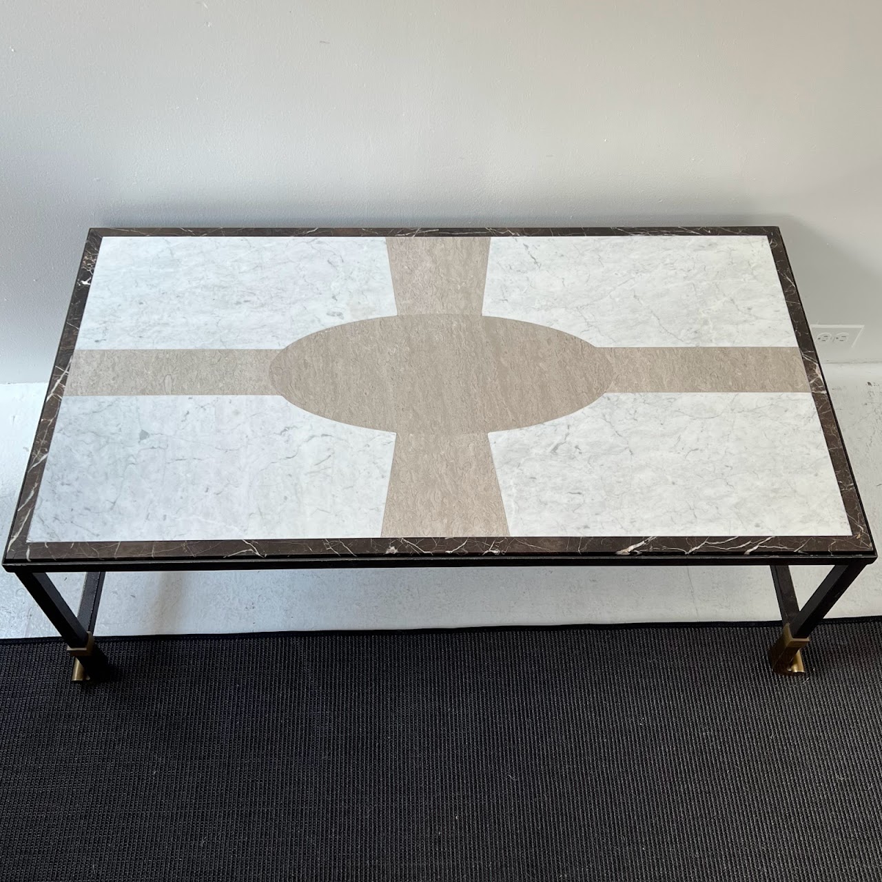 Inlaid Mosaic Stone and Marble Top Coffee Table