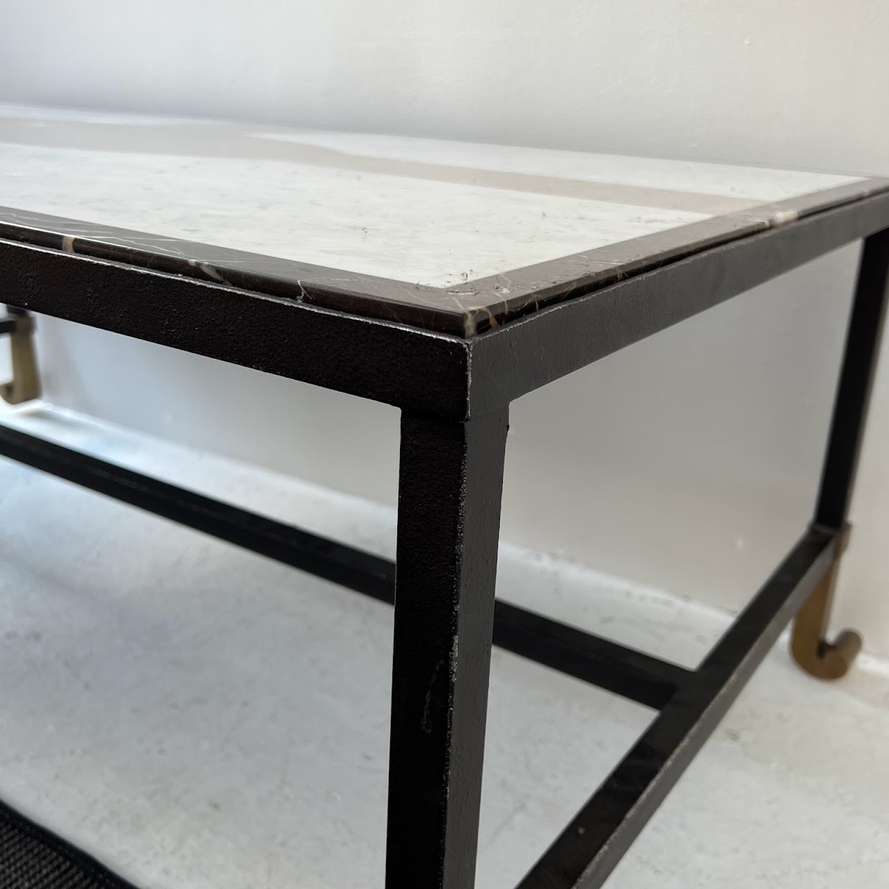 Inlaid Mosaic Stone and Marble Top Coffee Table