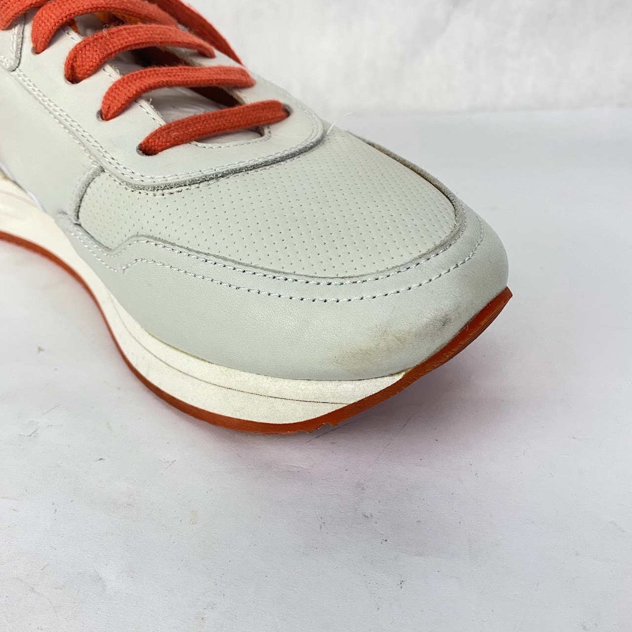 Salvatore Ferragamo Beige & Orange Sneakers