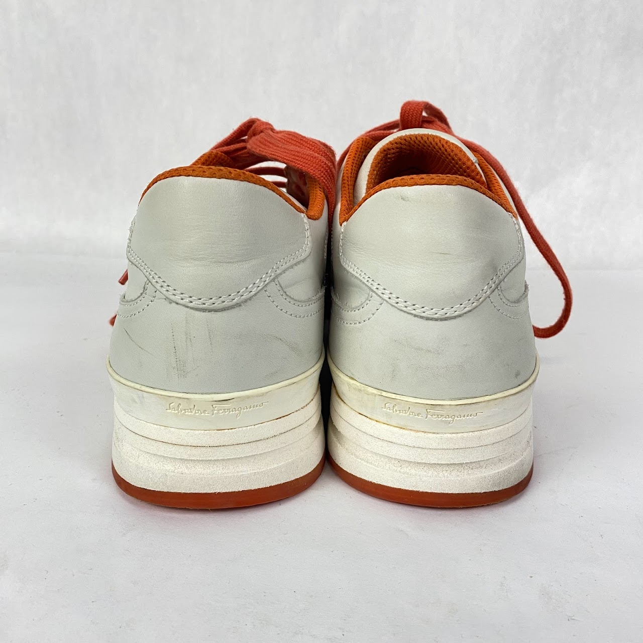 Salvatore Ferragamo Beige & Orange Sneakers