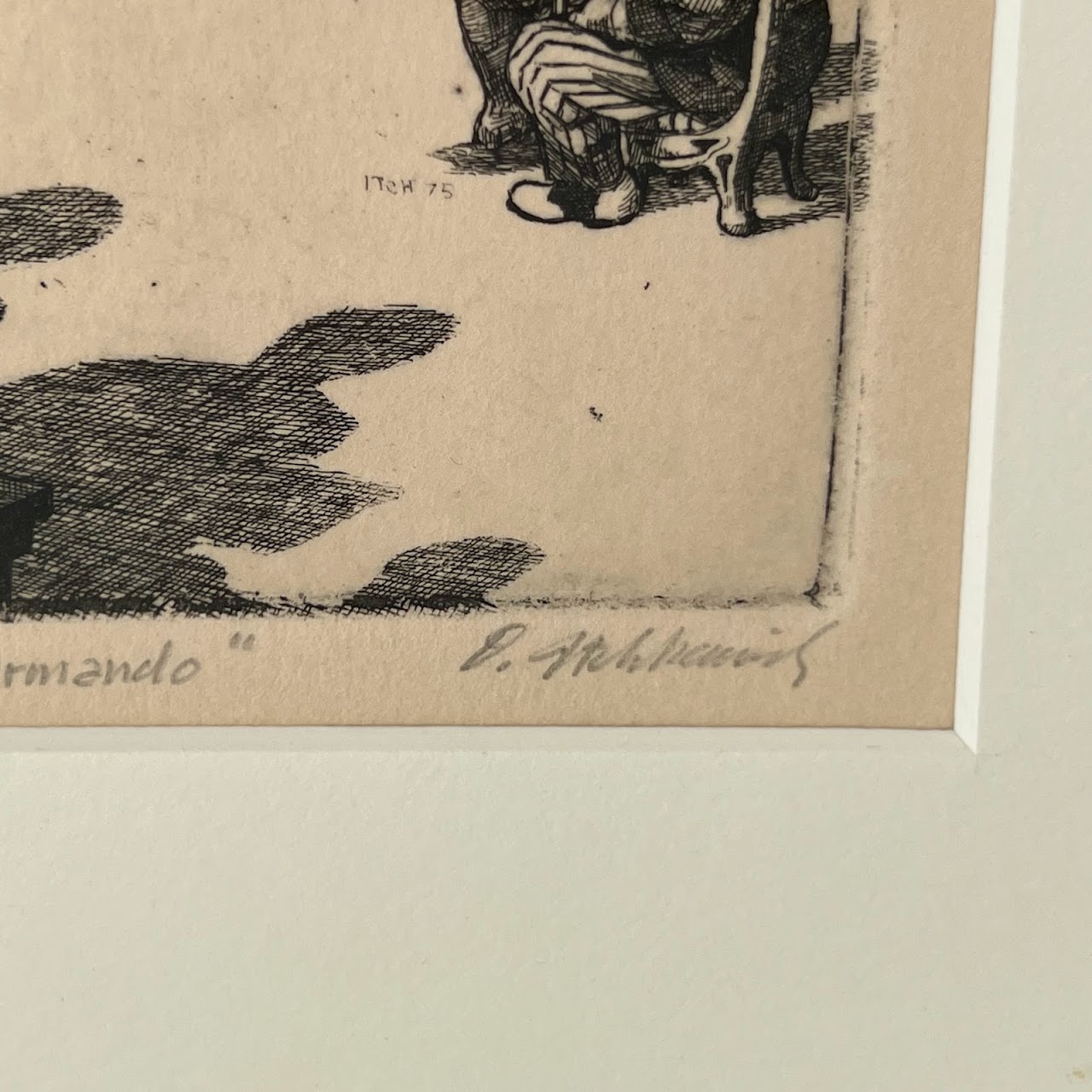 David Itchkawich 'Sunday Afternoons with Cousin Armando' Signed Etching