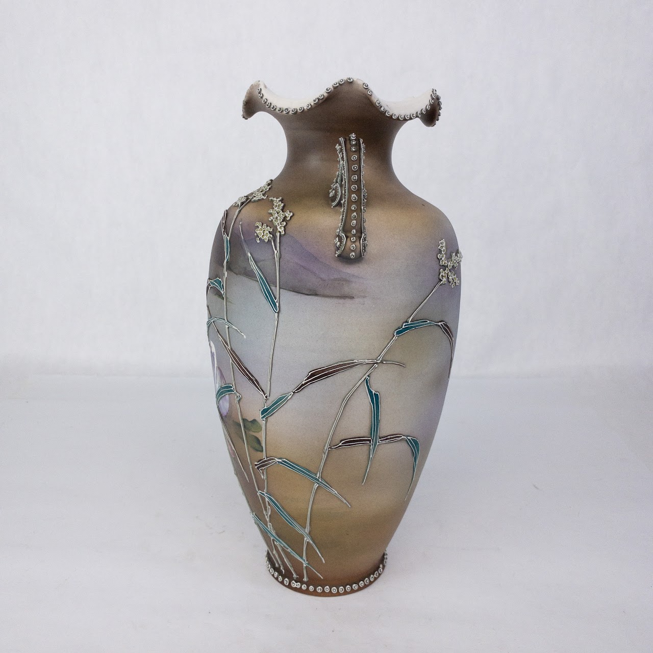 Royal Nippon Vintage Handpainted Swan Urn