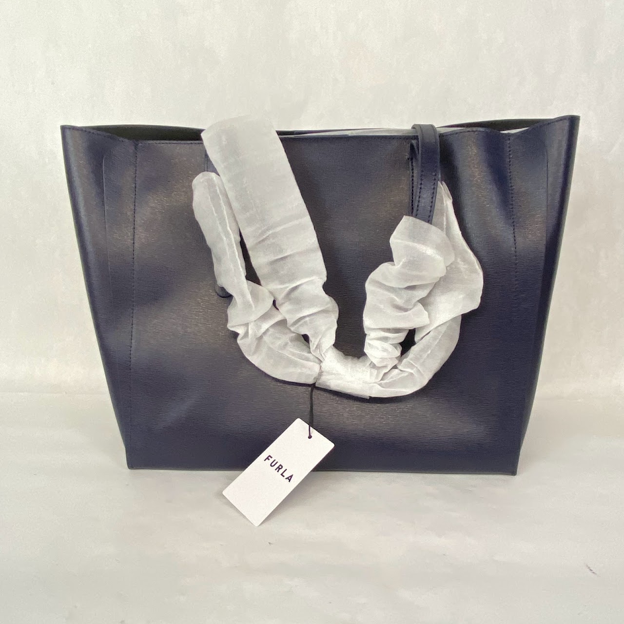 Furla Navy Blue Saffiano Paradise Tote