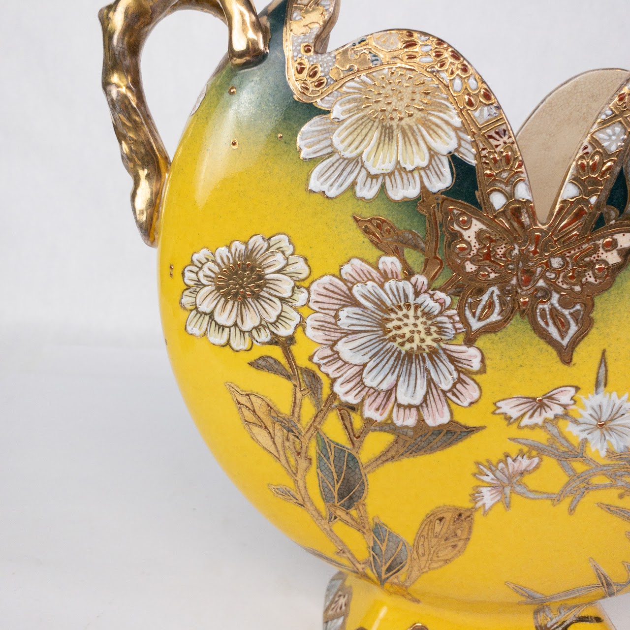 Chinese Art Nouveau Floral Vase