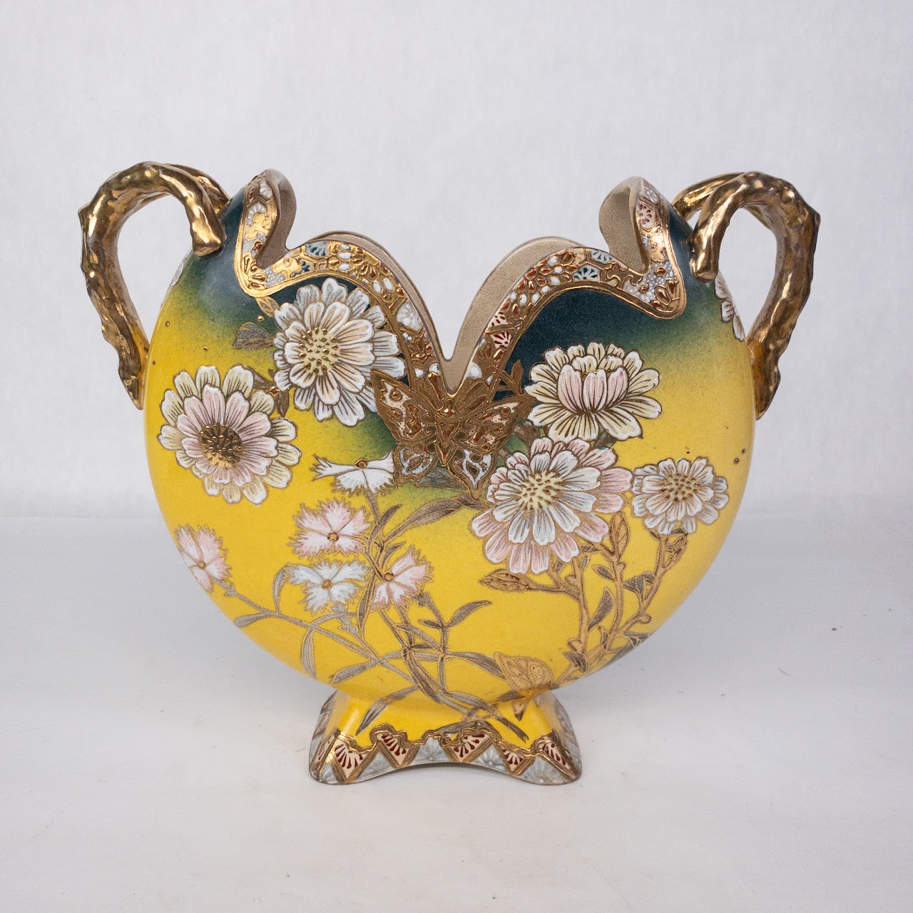 Chinese Art Nouveau Floral Vase