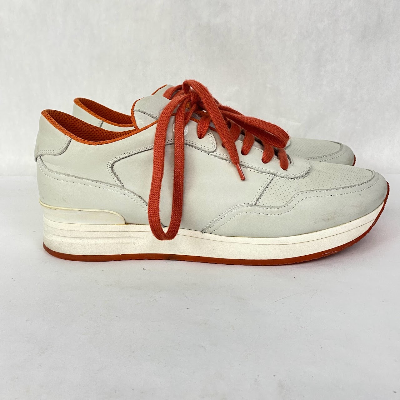 Salvatore Ferragamo Beige & Orange Sneakers