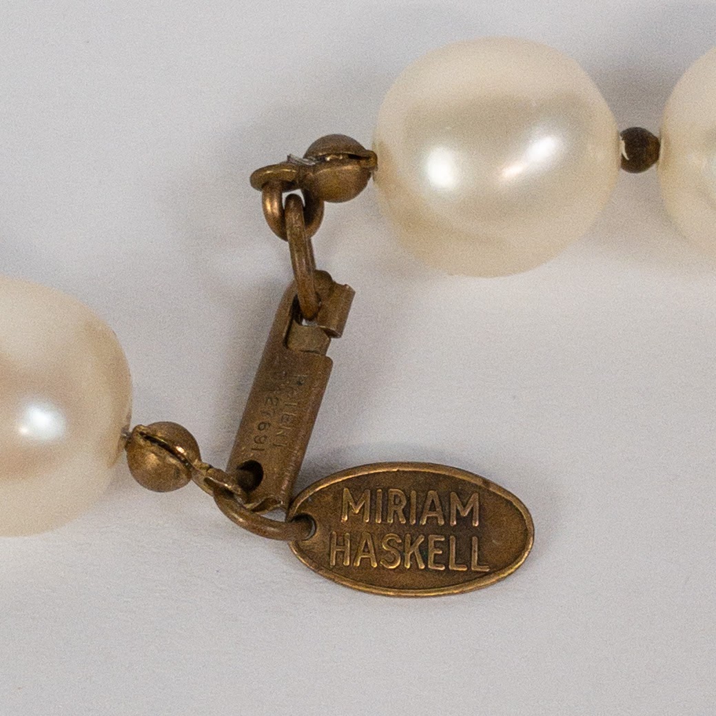 Miriam Haskell Vintage 'Pearl' & 'Gemstone' Necklace