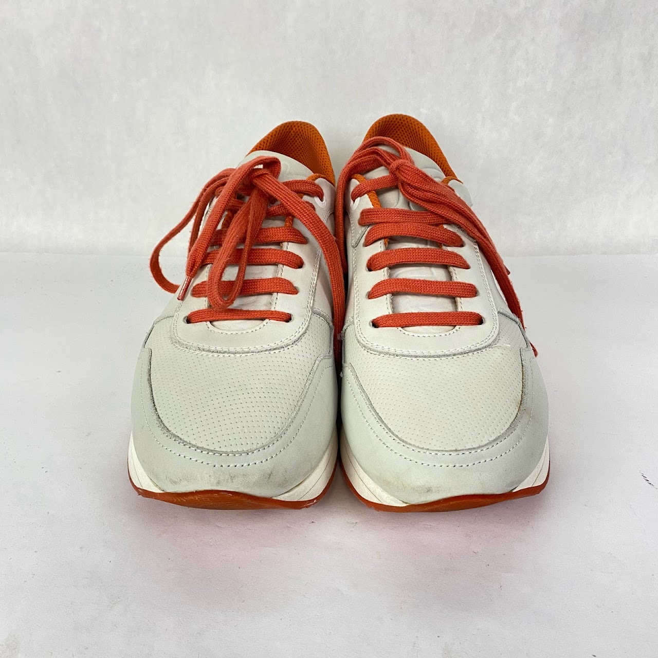 Salvatore Ferragamo Beige & Orange Sneakers