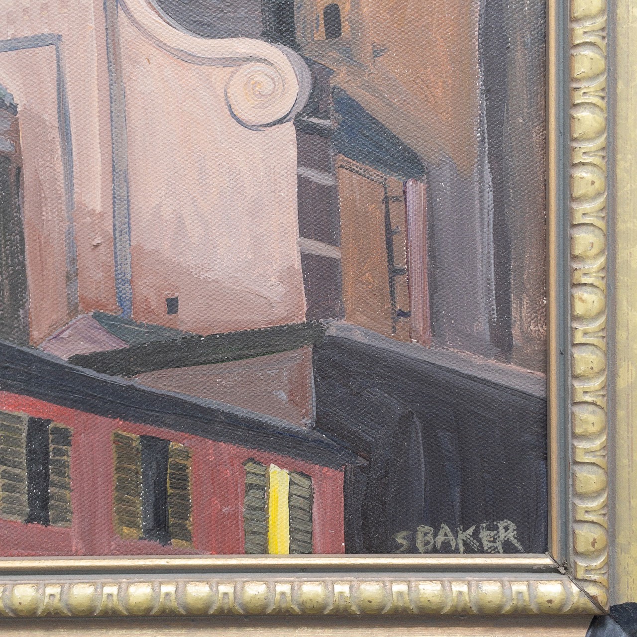 S. Baker European Architecture Signed Painting