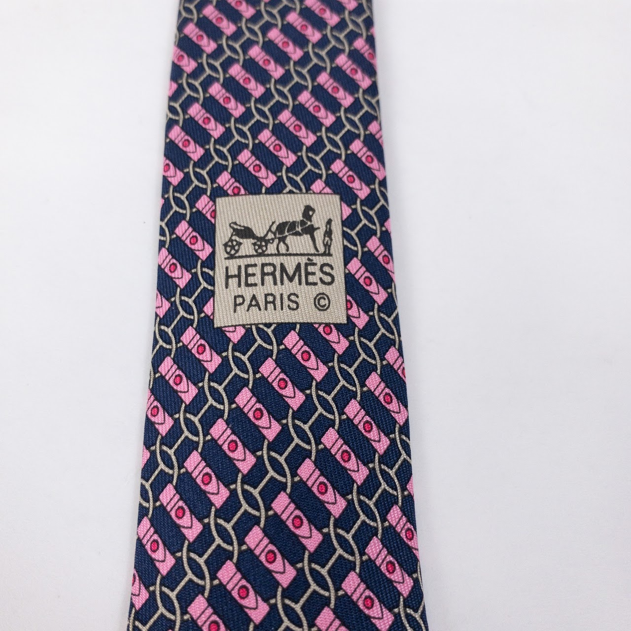 Hermès Silk Pink Strap Tie