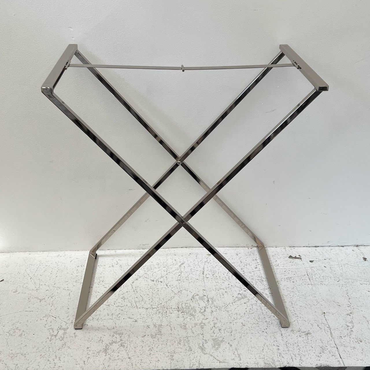 Mirrored Campaign Tray Table with Serving Tray