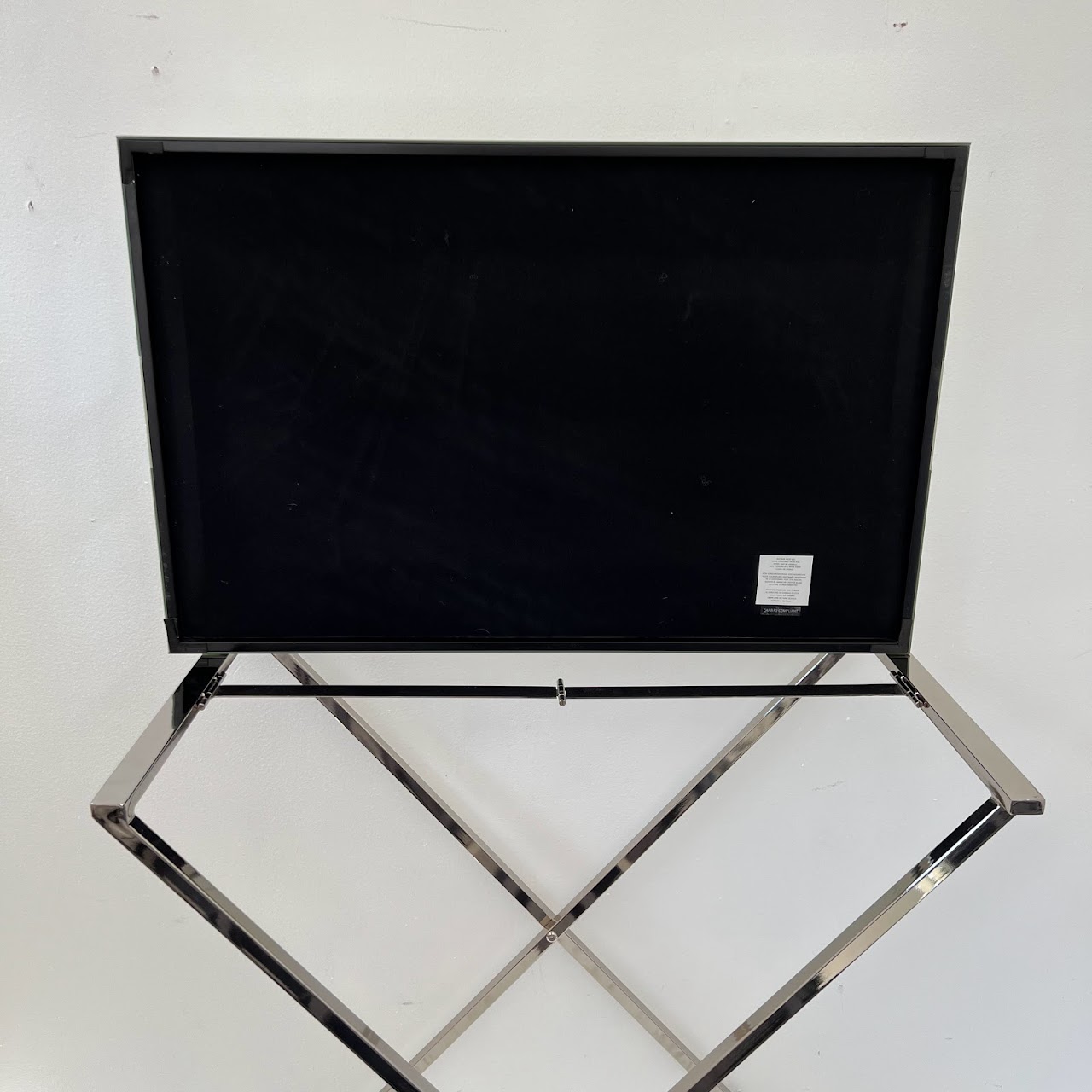 Mirrored Campaign Tray Table with Serving Tray