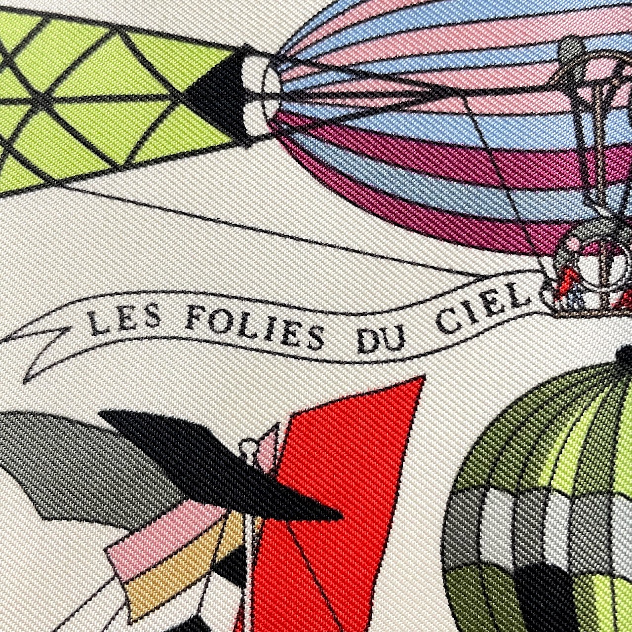 Hermès Les Folies Du Ciel Silk Pocket Square