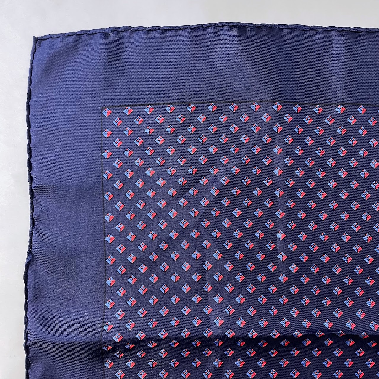Hermès Geometric Silk Pocket Square