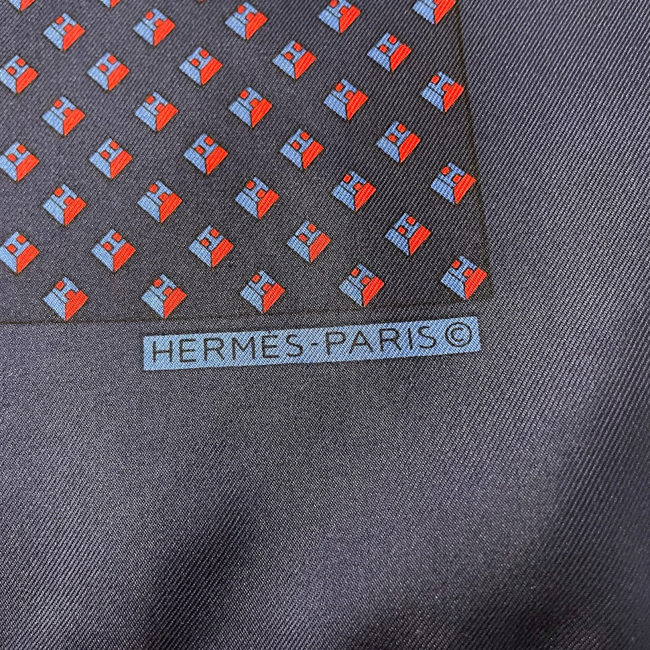 Hermès Geometric Silk Pocket Square