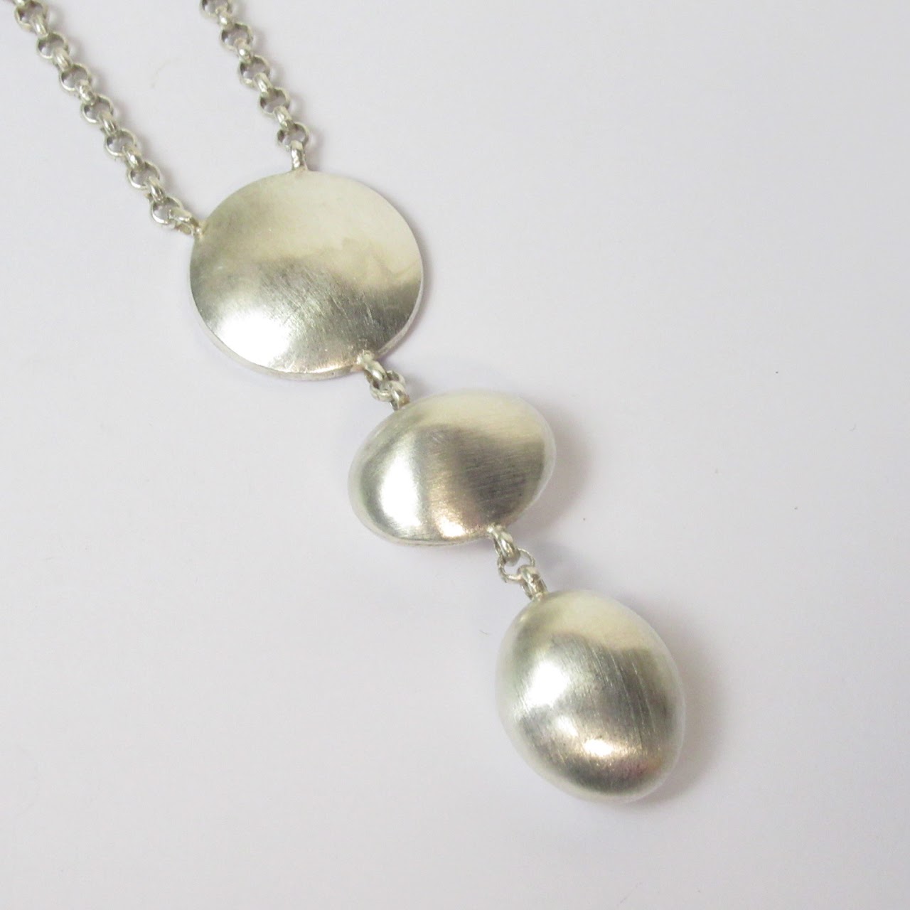 Sterling Silver Disc Pendant Necklace