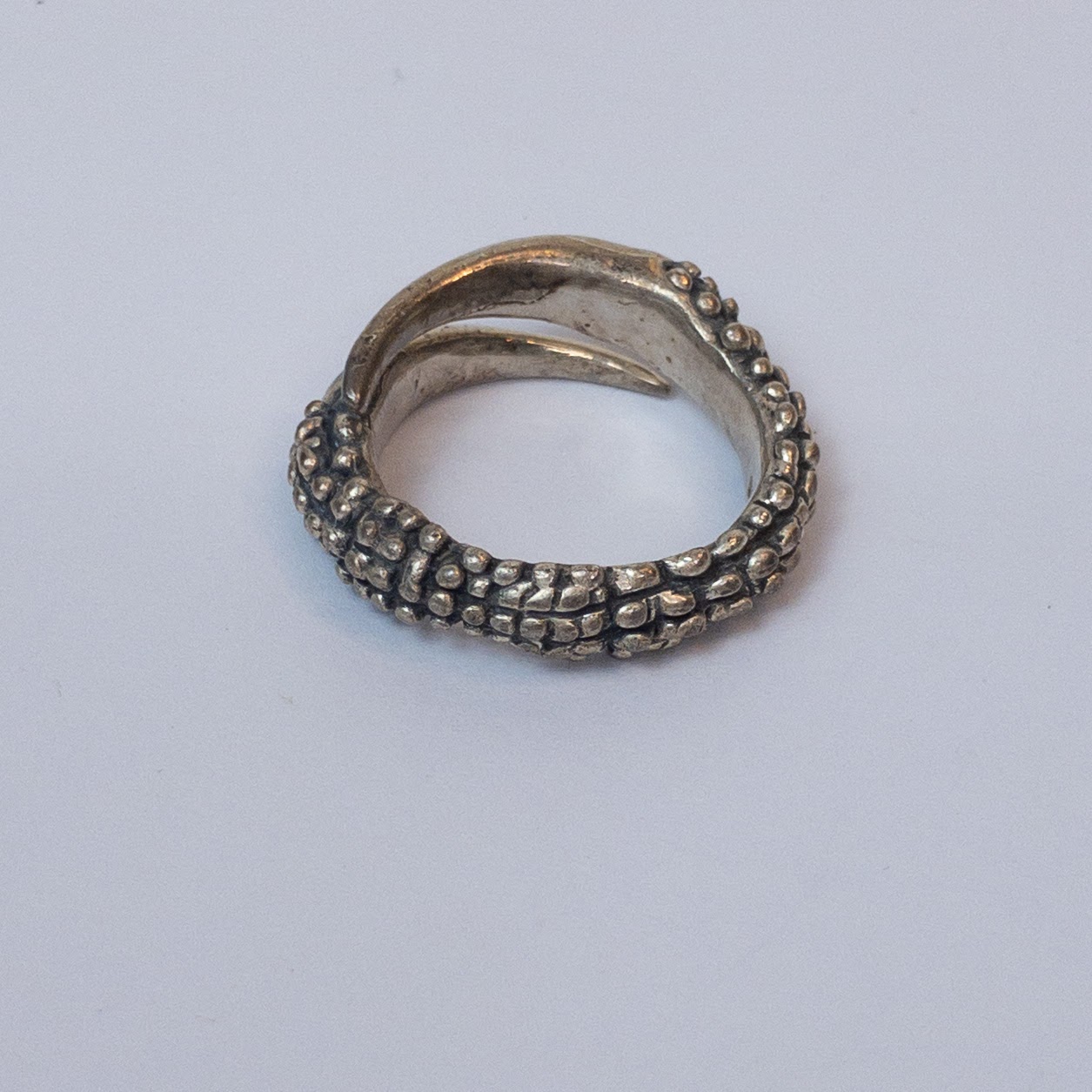 Lazaro Sterling Silver Textured Coil Ring