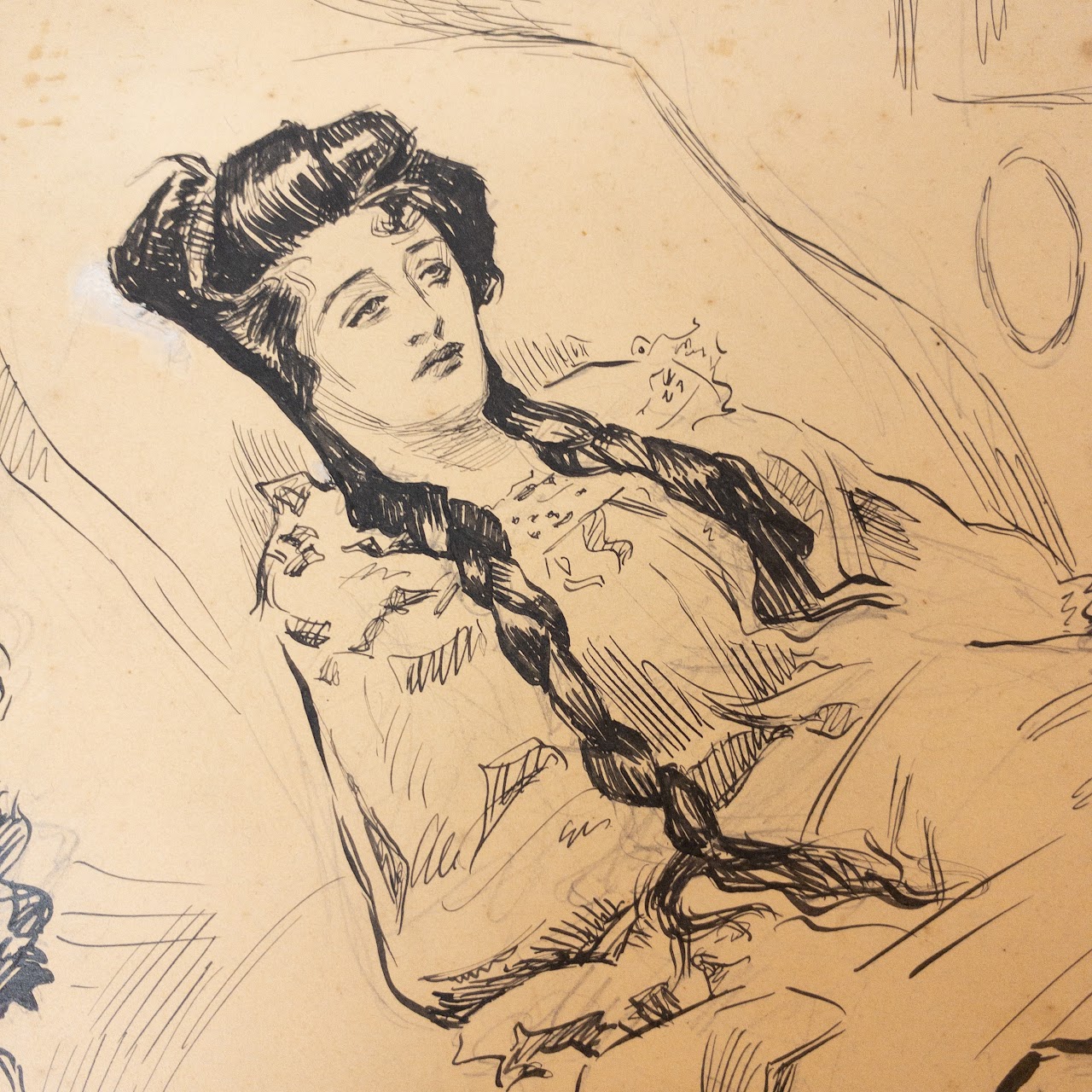 J.M. Cohen After Charles Dana Gibson Ink Drawing